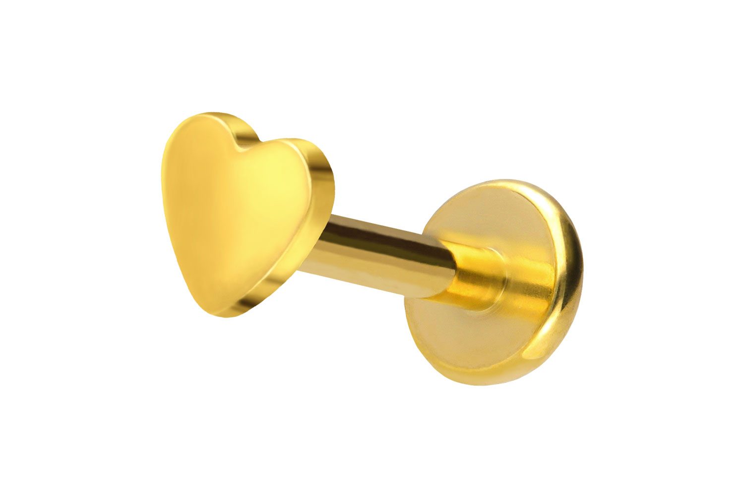 Titan Labret Piercing mit Push Fit HERZ